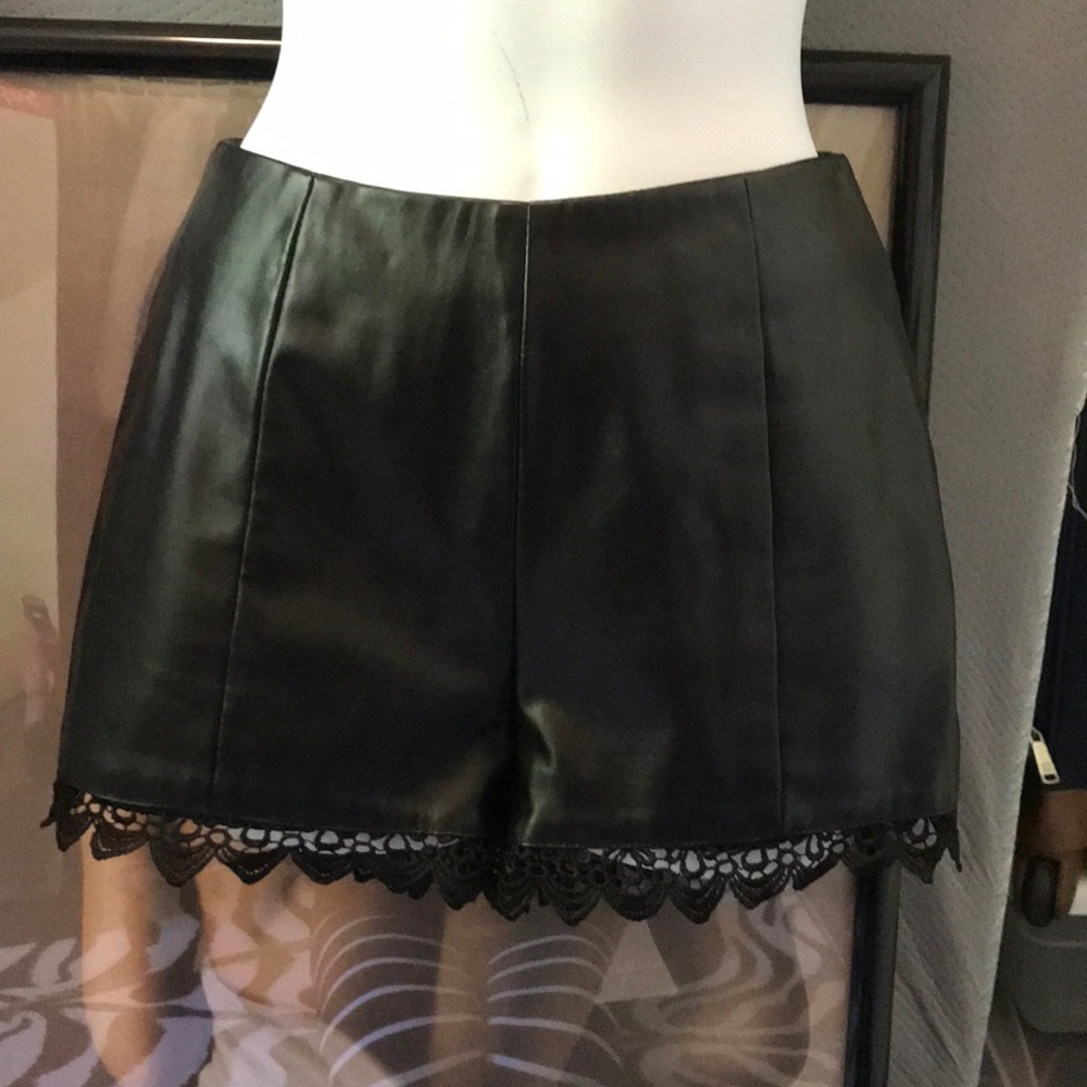 Black shorts faux leather size Small